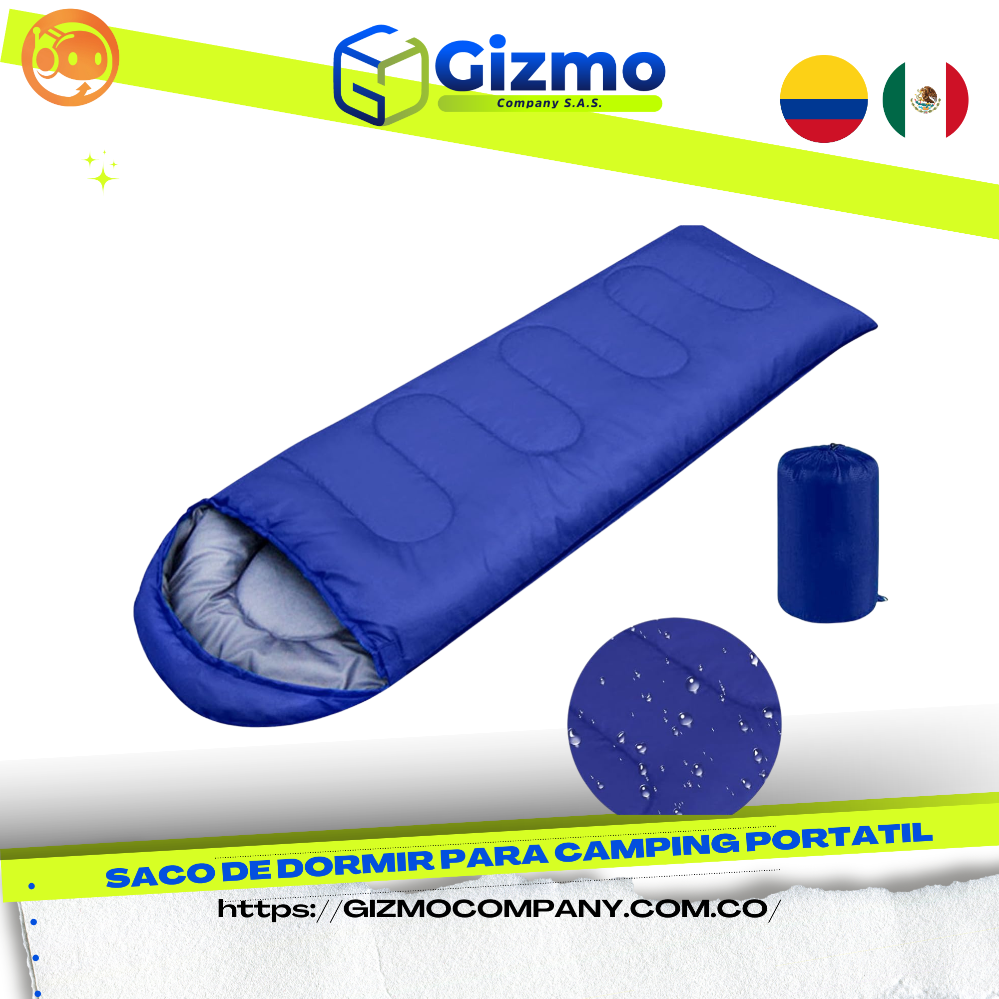 Saco de Dormir para Camping Portatil
